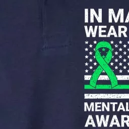 Mental Health Matters Green Ribbon Mental Health Awareness Softstyle Adult Sport Polo