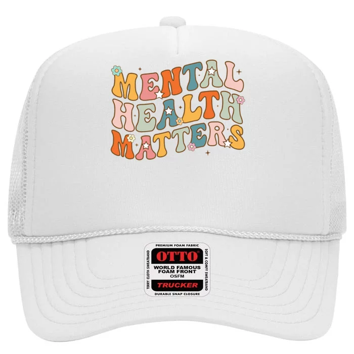 Mental Health Matters Human Brain Illness Awareness Men High Crown Mesh Trucker Hat