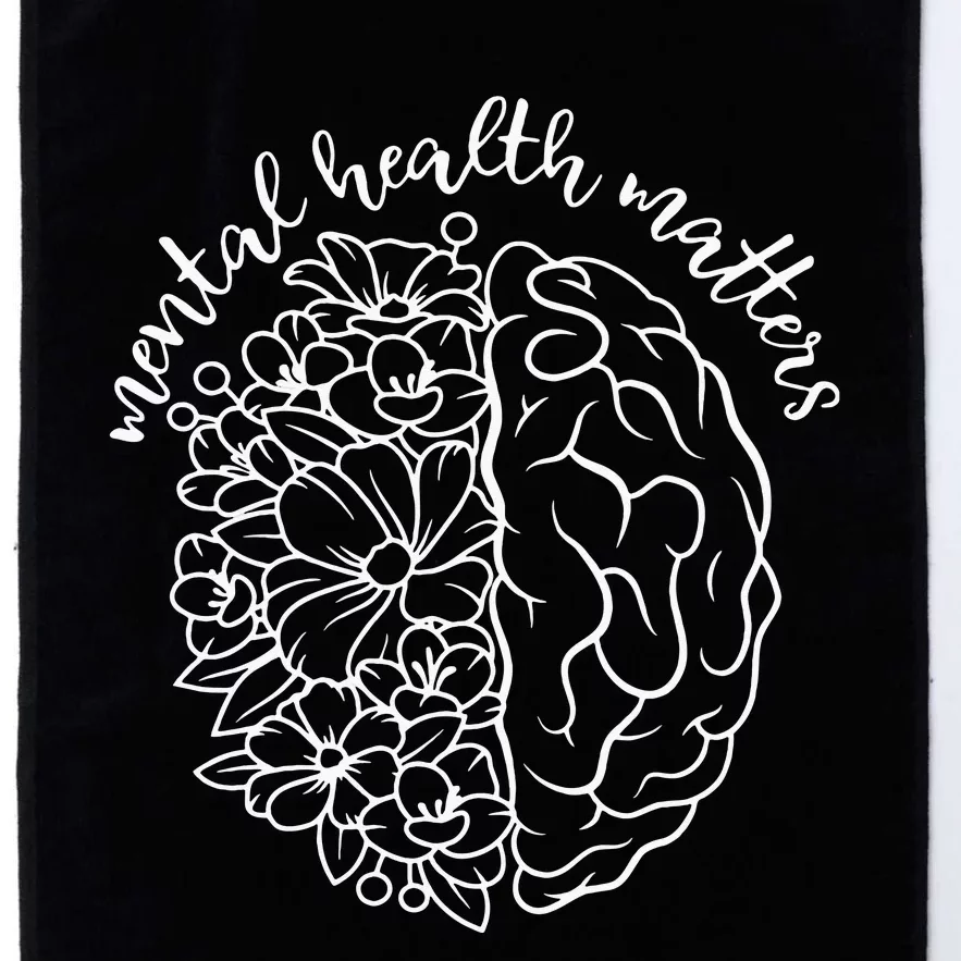 Mental Health Matters Be Kind  Gifts Floral Brain Platinum Collection Golf Towel