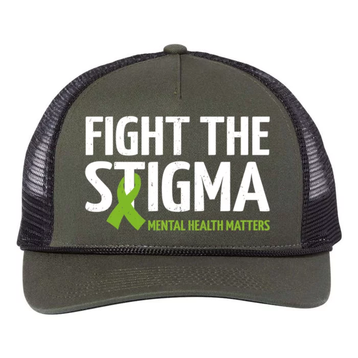 Mental Health Matters Fight The Stigma Tal Health Meaningful Gift Retro Rope Trucker Hat Cap