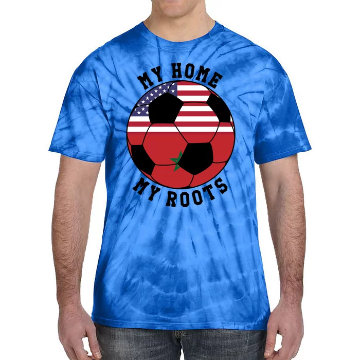 My Home My Roots Morocco Flag Soccer Gift Tie-Dye T-Shirt