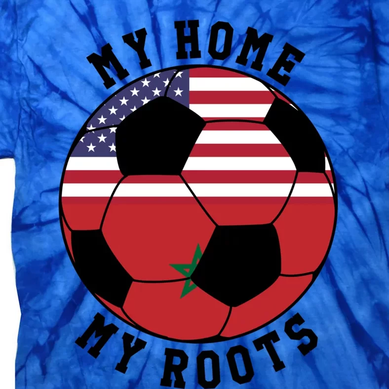 My Home My Roots Morocco Flag Soccer Gift Tie-Dye T-Shirt