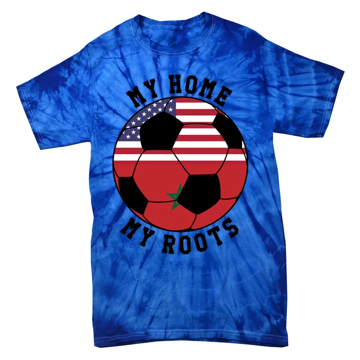 My Home My Roots Morocco Flag Soccer Gift Tie-Dye T-Shirt