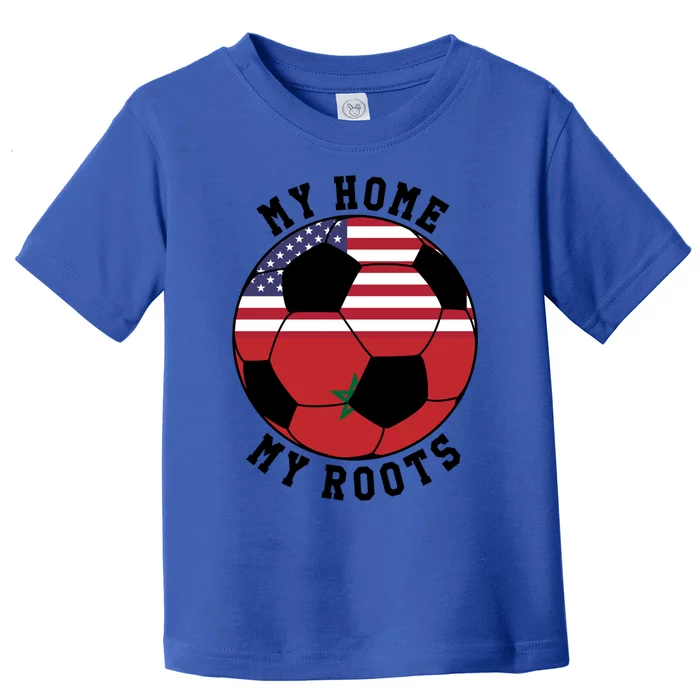 My Home My Roots Morocco Flag Soccer Gift Toddler T-Shirt