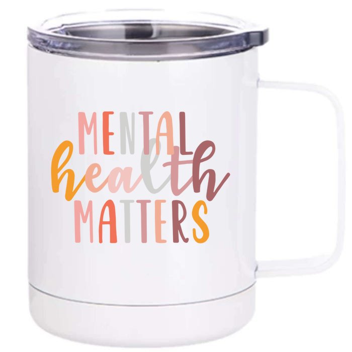 Mental Health Matters Hu Brain Illness Awareness Gift Front & Back 12oz Stainless Steel Tumbler Cup