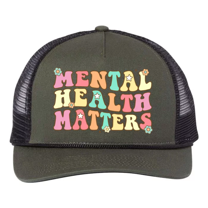 Mental Health Matters Hu Brain Illness Awareness Gift Retro Rope Trucker Hat Cap