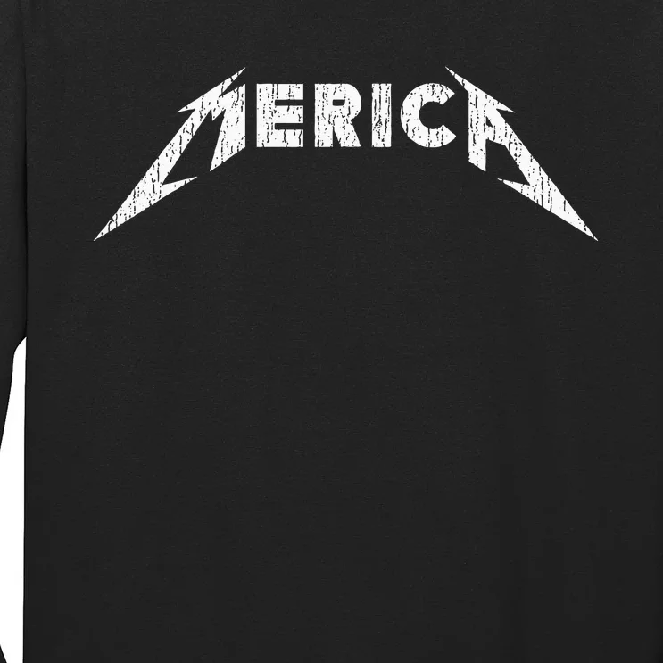 Merica Heavy Metal Style America Long Sleeve Shirt