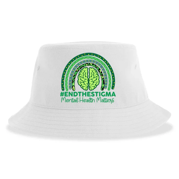 Mental Health Matters Rainbow Vintage Sustainable Bucket Hat