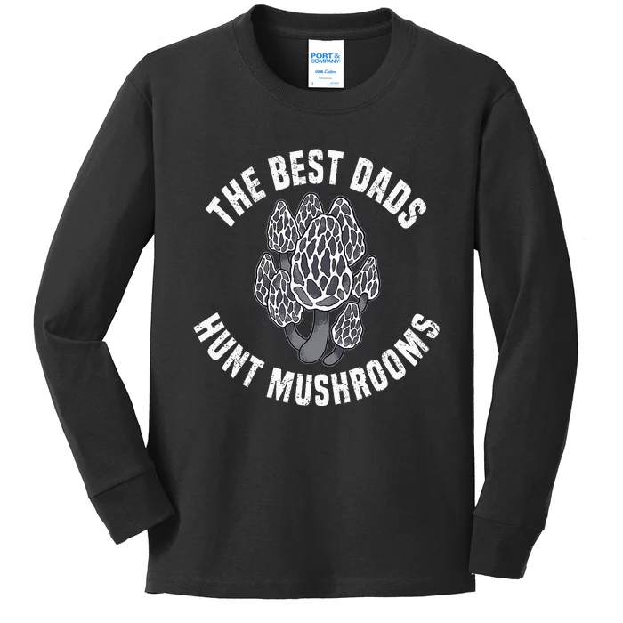 Mushroom Hunting Morel Shrooming Kids Long Sleeve Shirt