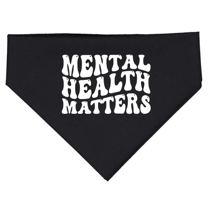 Mental Health Matters Groovy Retro USA-Made Doggie Bandana