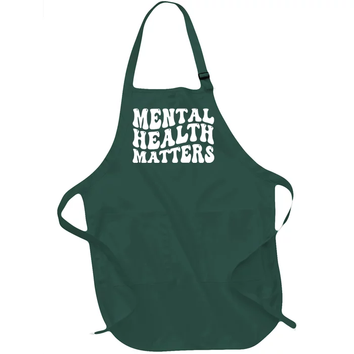 Mental Health Matters Groovy Retro Full-Length Apron With Pocket