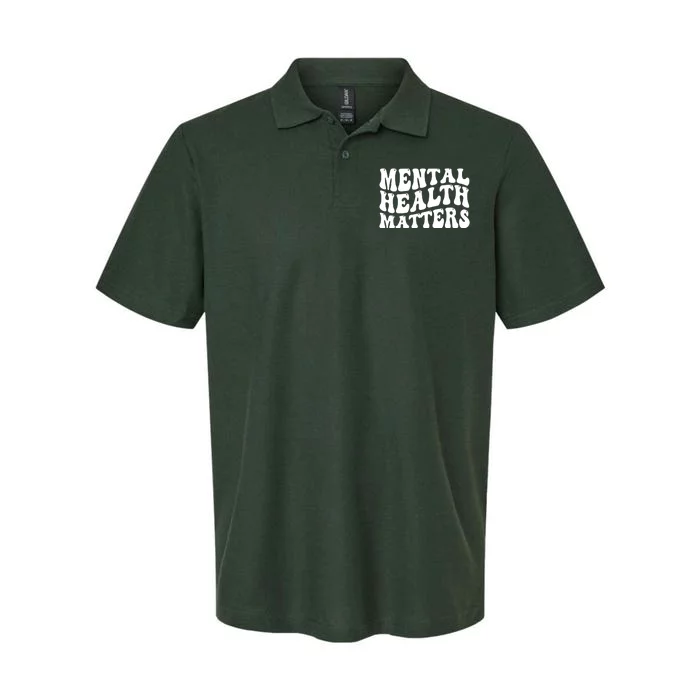 Mental Health Matters Groovy Retro Softstyle Adult Sport Polo