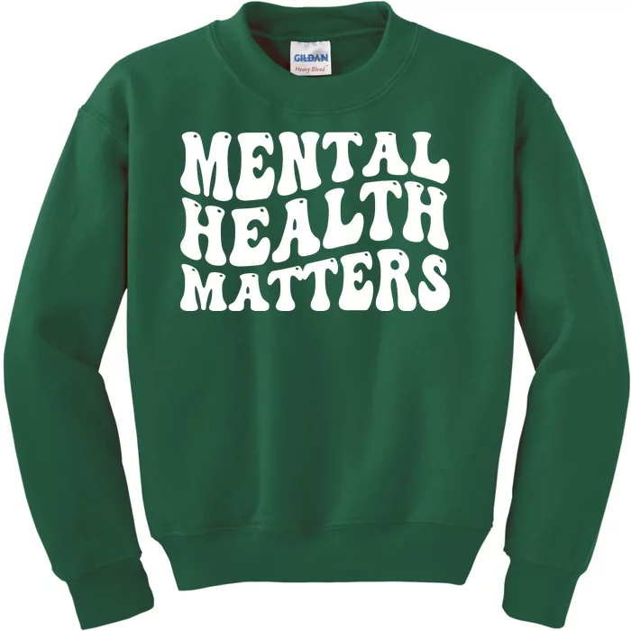 Mental Health Matters Groovy Retro Kids Sweatshirt