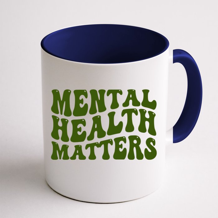 Mental Health Matters Groovy Retro Front & Back Coffee Mug