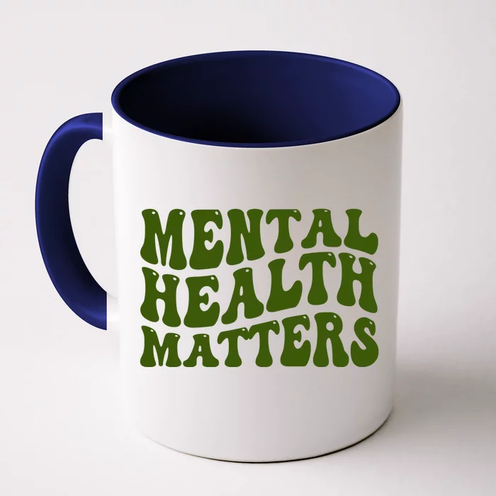 Mental Health Matters Groovy Retro Front & Back Coffee Mug