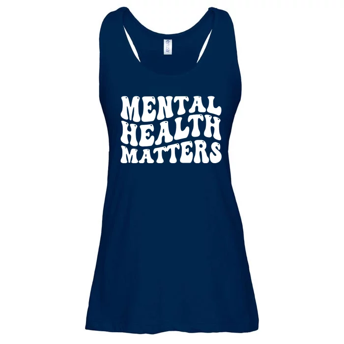 Mental Health Matters Groovy Retro Ladies Essential Flowy Tank