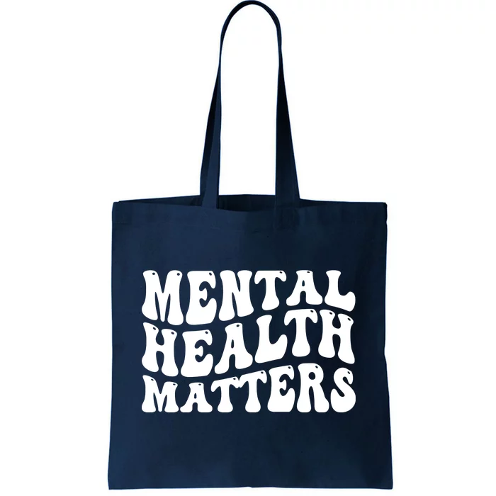 Mental Health Matters Groovy Retro Tote Bag