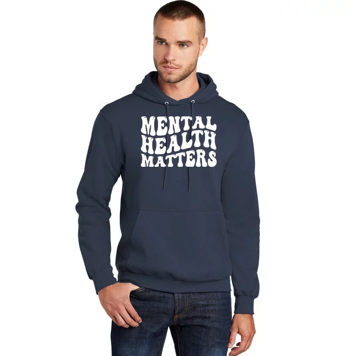 Mental Health Matters Groovy Retro Tall Hoodie