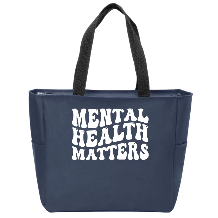 Mental Health Matters Groovy Retro Zip Tote Bag