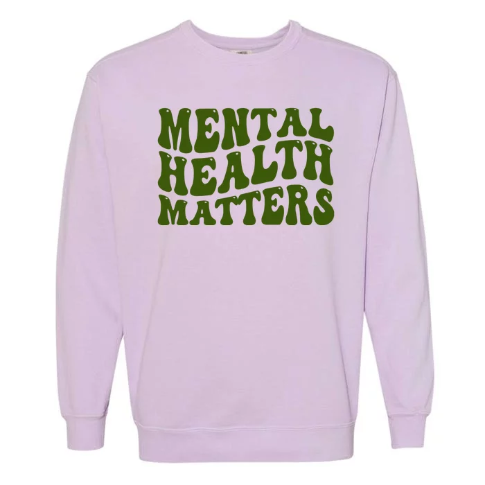 Mental Health Matters Groovy Retro Garment-Dyed Sweatshirt