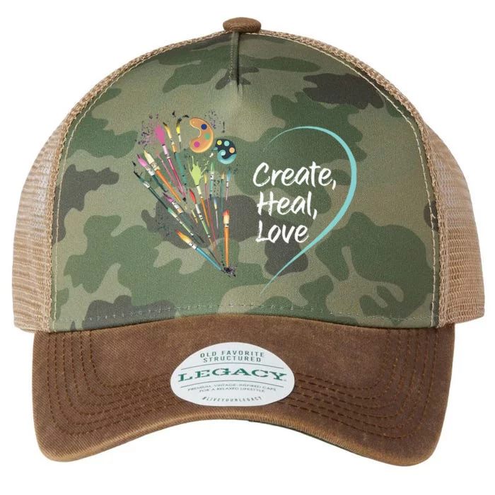 Mental Health Matters Create Heal Love Funny Art Therapy Mom Legacy Tie Dye Trucker Hat