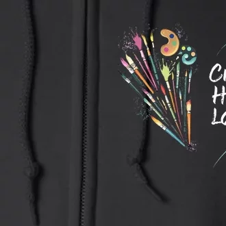 Mental Health Matters Create Heal Love Funny Art Therapy Mom Full Zip Hoodie