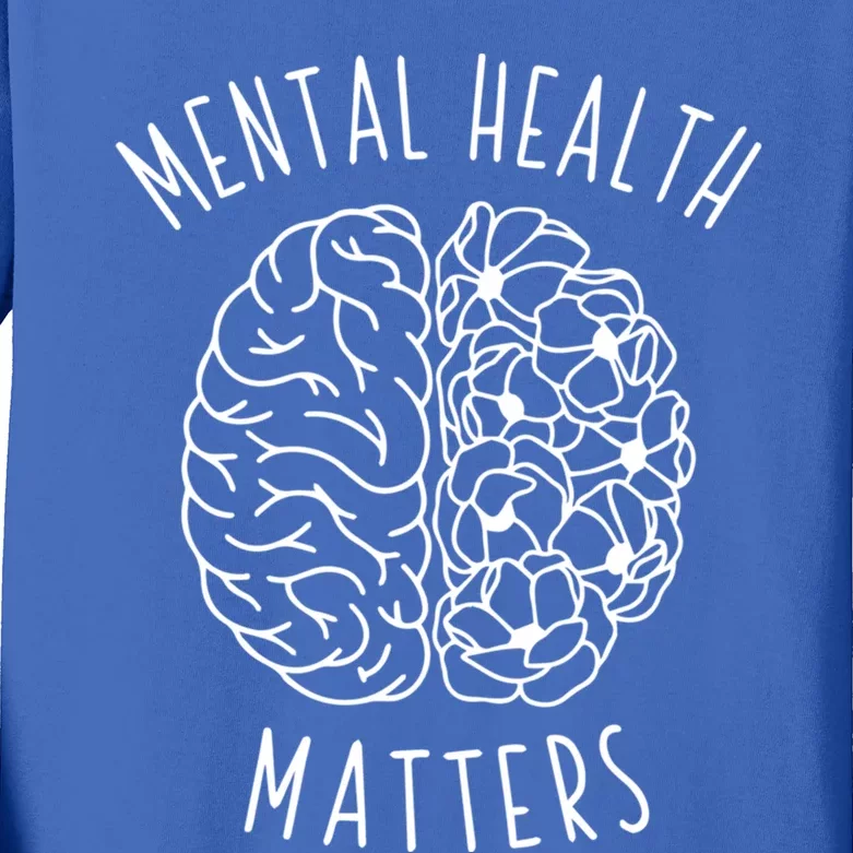 Mental Health Matter Hu Brain Graphic Mind Awareness Gift Kids Long Sleeve Shirt