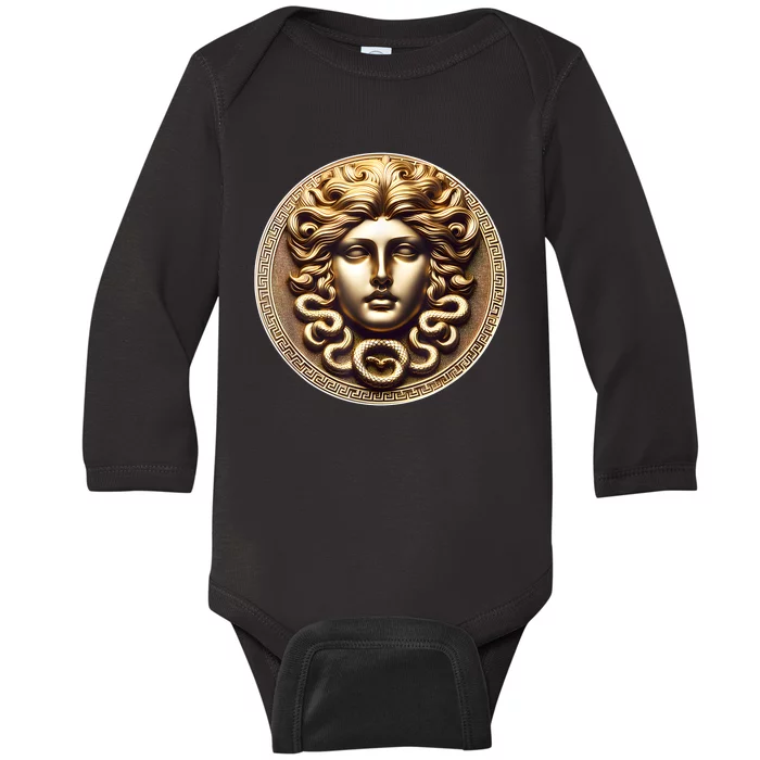 Medusa Head Myth Gorgon Snake Hair Greek Mythology Gift Baby Long Sleeve Bodysuit