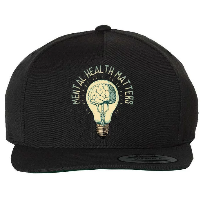 Mental Health Matters Hope For Anxiety Depression PTSD OCD Wool Snapback Cap