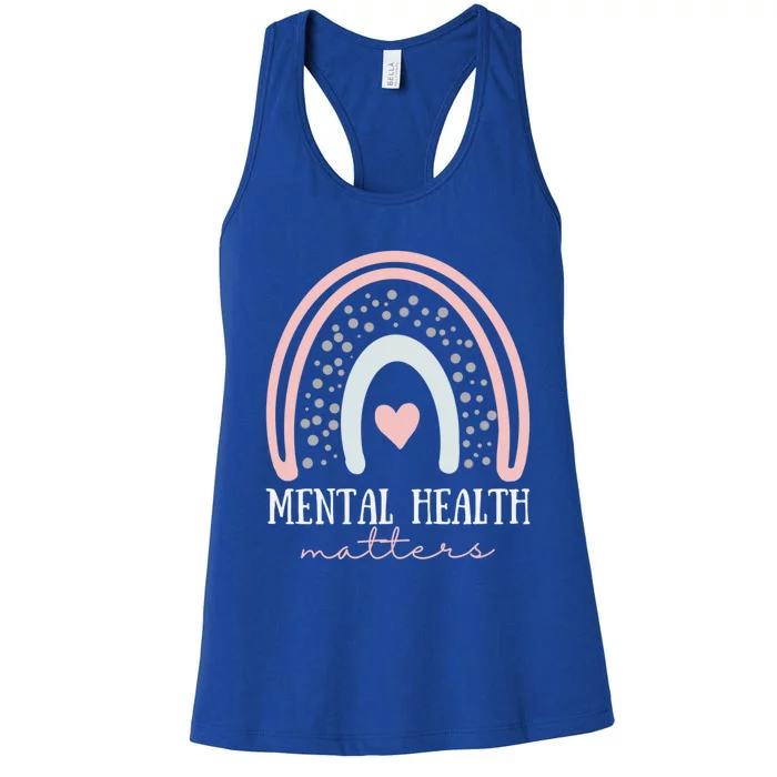 Mental Health Matters Awareness Brain Therapist Be Kind Love Funny Gift Women's Racerback Tank