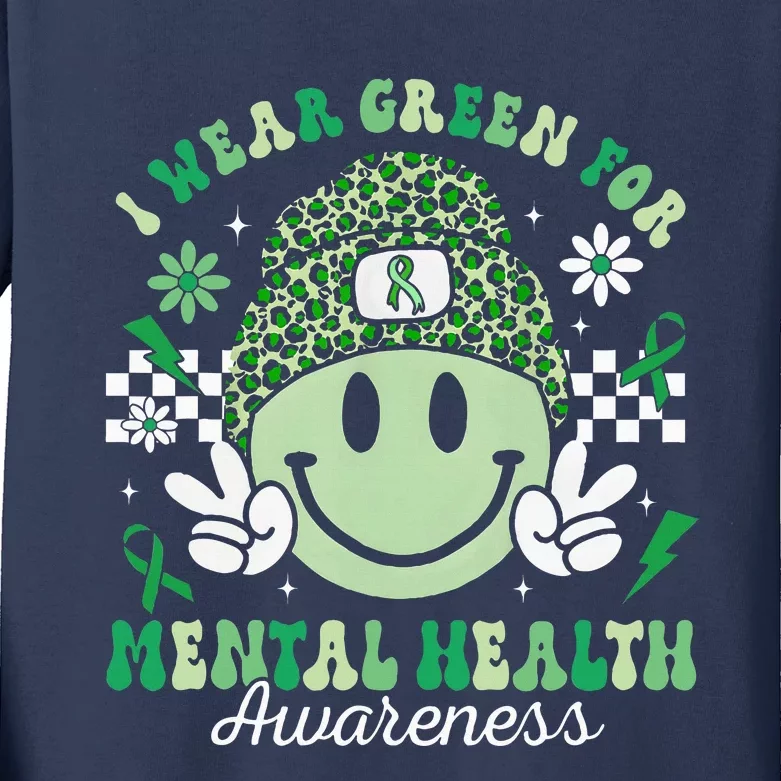 Mental Health Matters I Wear Green Mental Health Awareness Kids Long Sleeve Shirt