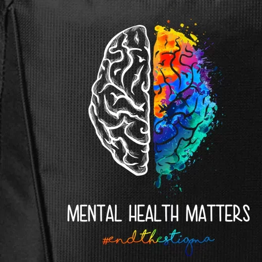 Mental Health Matter End The Stigma Colorful Brain City Backpack