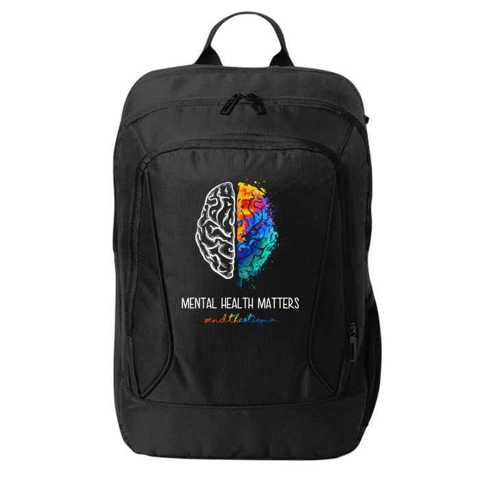 Mental Health Matter End The Stigma Colorful Brain City Backpack