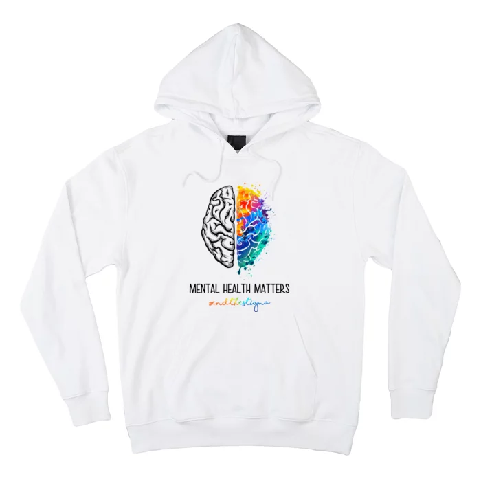 Mental Health Matter End The Stigma Colorful Brain Hoodie