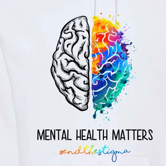 Mental Health Matter End The Stigma Colorful Brain Premium Hoodie