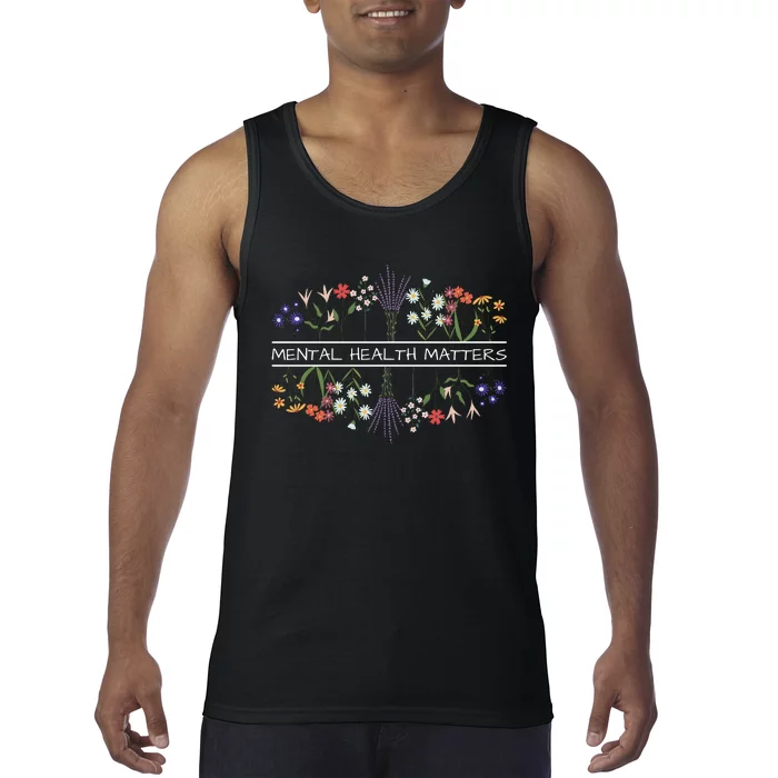 Mental Health Matters Be Kind To Your Mind Flower Tank Top