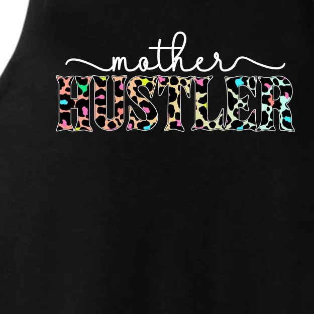 Mother Hustler Neon Cheetah Print Gift For Mom Ladies Tri-Blend Wicking Tank