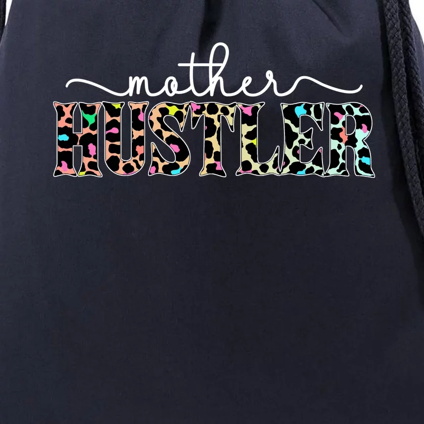 Mother Hustler Neon Cheetah Print Gift For Mom Drawstring Bag