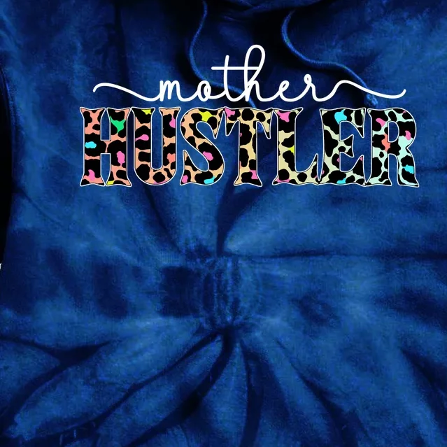 Mother Hustler Neon Cheetah Print Gift For Mom Tie Dye Hoodie