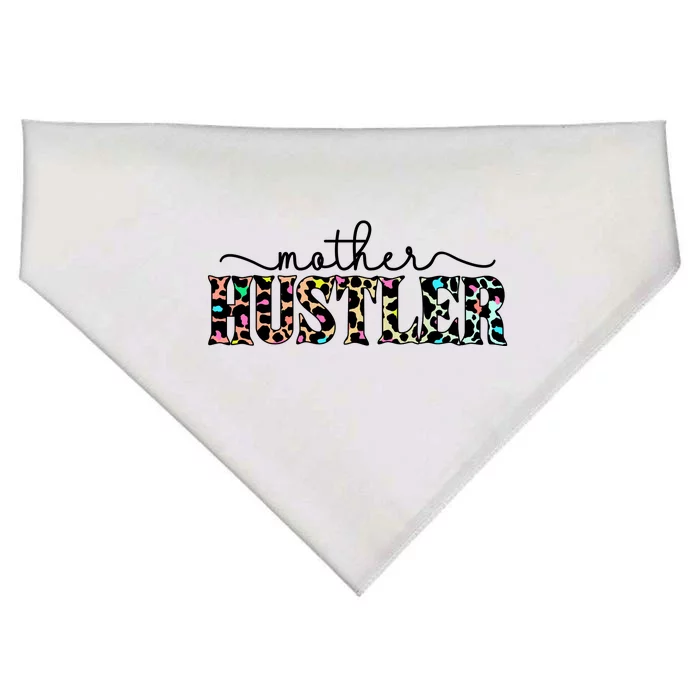 Mother Hustler Neon Cheetah Print Gift For Mom USA-Made Doggie Bandana