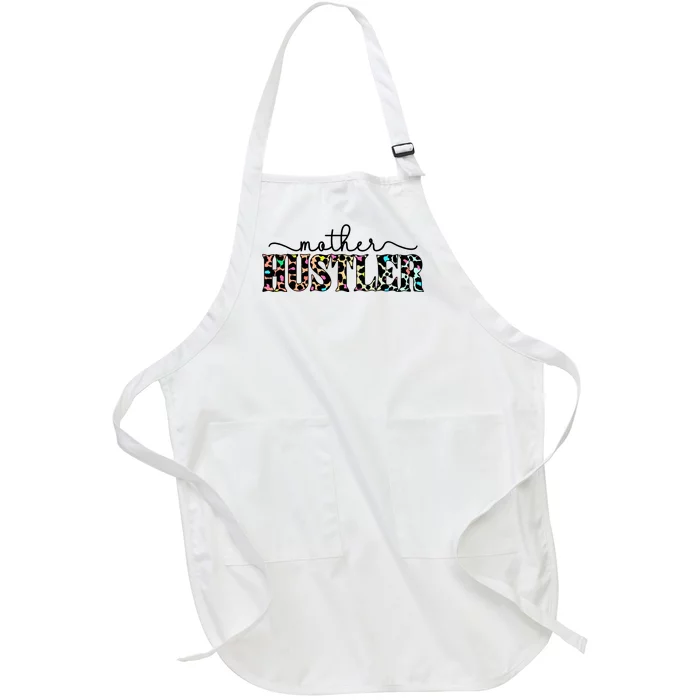 Mother Hustler Neon Cheetah Print Gift For Mom Full-Length Apron With Pocket