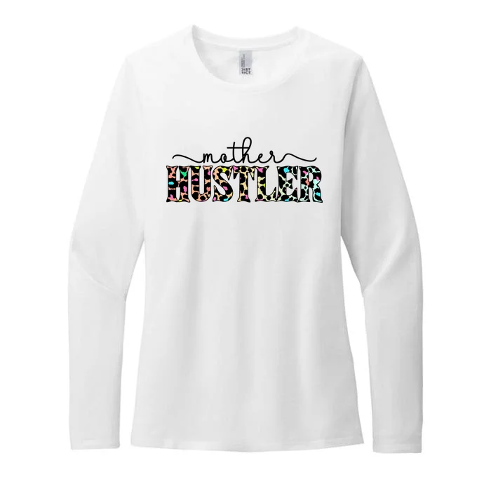 Mother Hustler Neon Cheetah Print Gift For Mom Womens CVC Long Sleeve Shirt