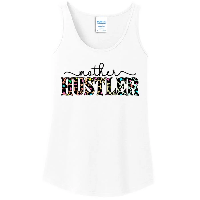 Mother Hustler Neon Cheetah Print Gift For Mom Ladies Essential Tank