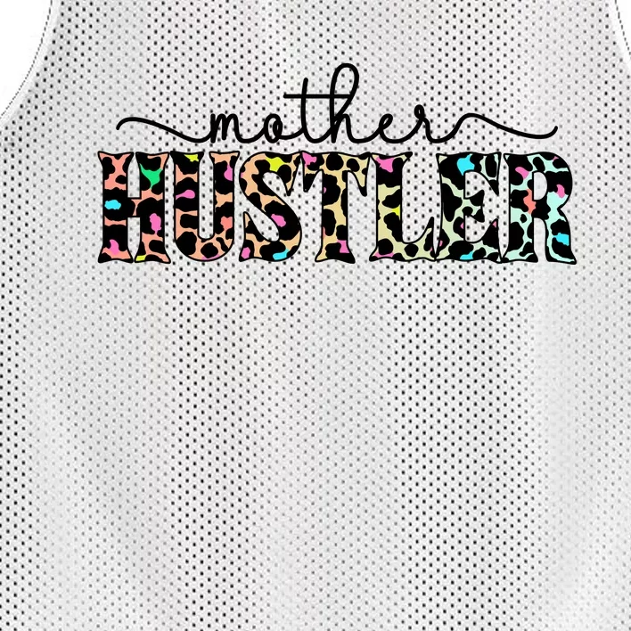 Mother Hustler Neon Cheetah Print Gift For Mom Mesh Reversible Basketball Jersey Tank