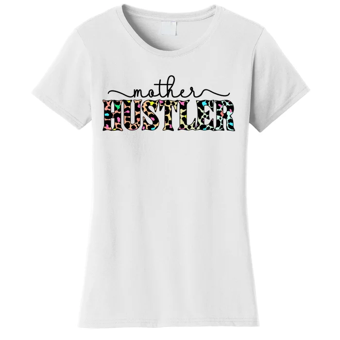 Mother Hustler Neon Cheetah Print Gift For Mom Women's T-Shirt