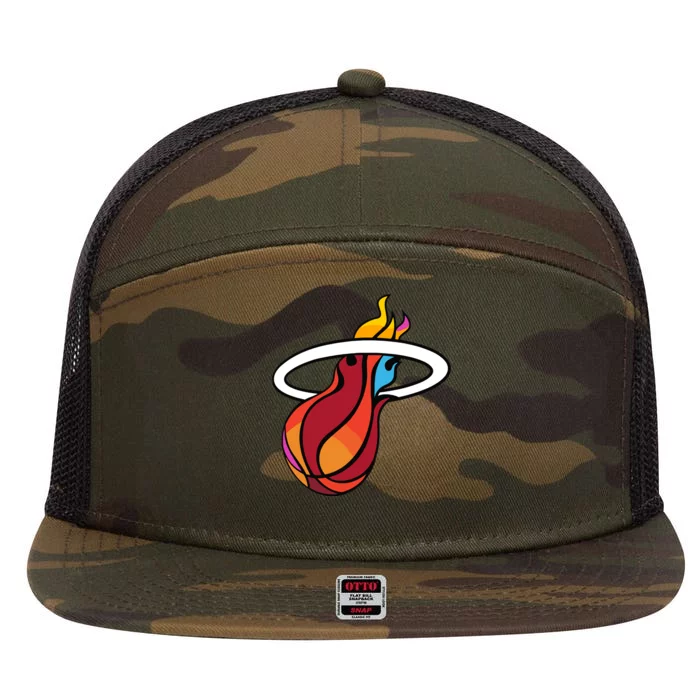 Miami Heat New Era 7 Panel Mesh Trucker Snapback Hat