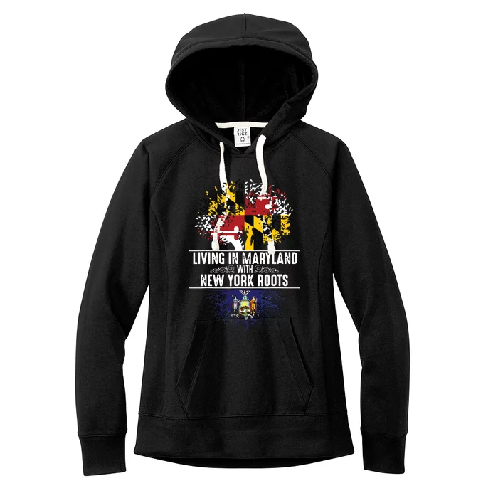 Maryland Home New York Roots State Tree Flag Love Gift Women's Fleece Hoodie