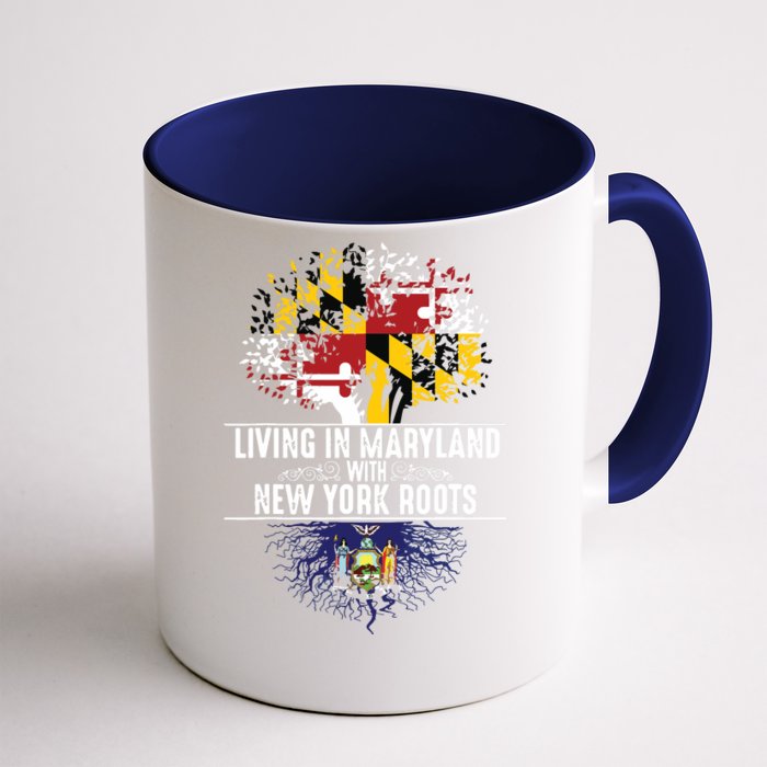 Maryland Home New York Roots State Tree Flag Love Gift Front & Back Coffee Mug