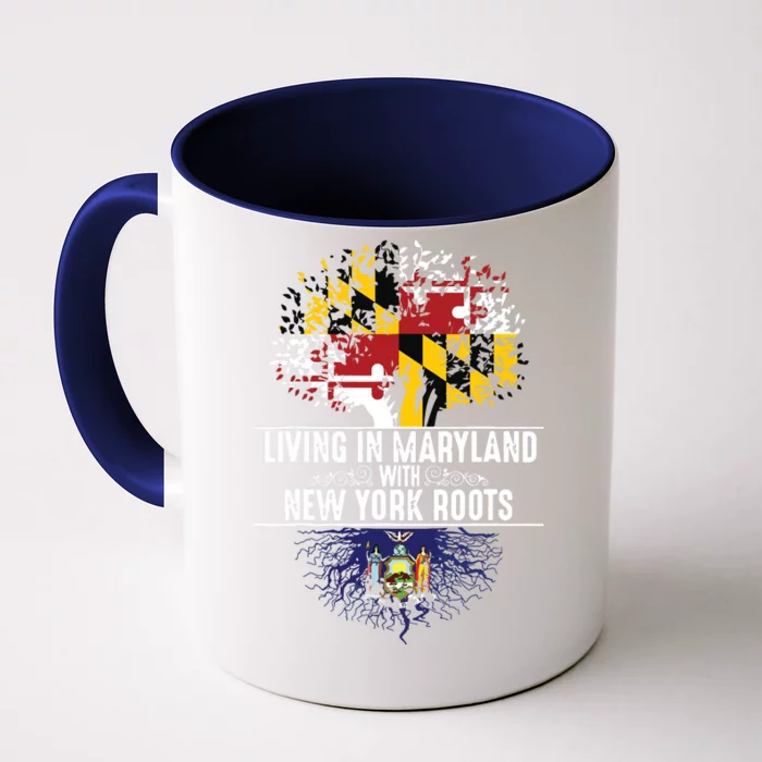 Maryland Home New York Roots State Tree Flag Love Gift Front & Back Coffee Mug