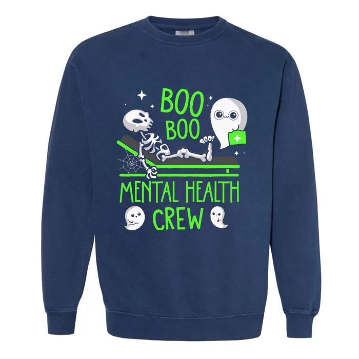 Mental Health Nurse Psych Boo Boo Crew Nursing Halloween Garment-Dyed Sweatshirt